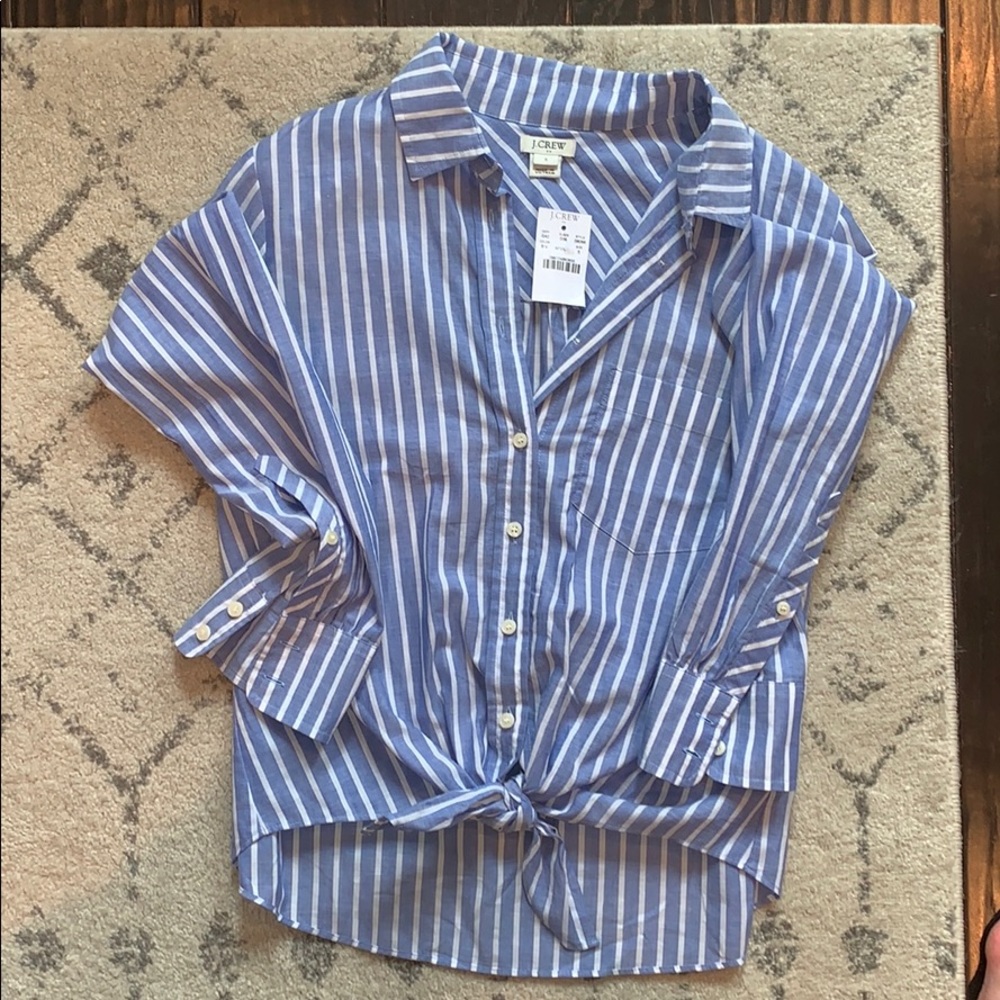 NWT J. Crew Tie Front Top